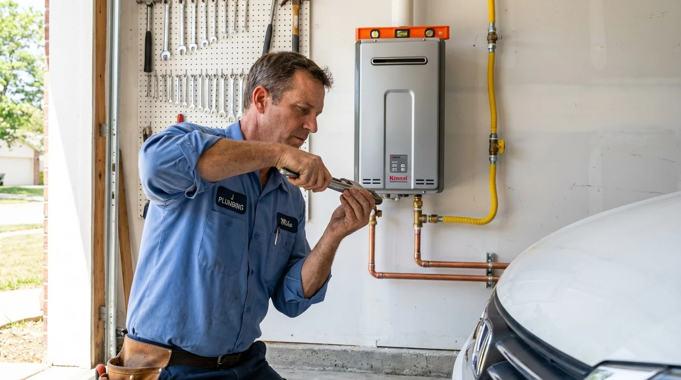 Tankless water heater installation by a Johns Plumbing LLC plumber in Milam